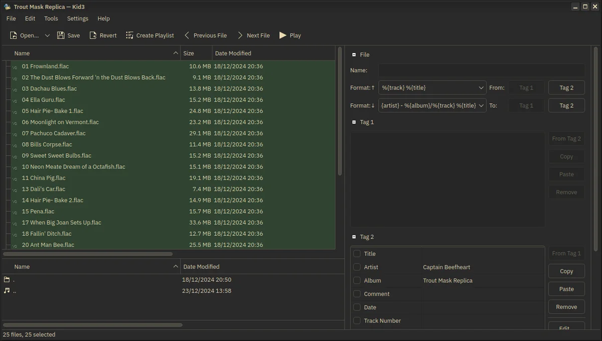kid3 for managing album metadata