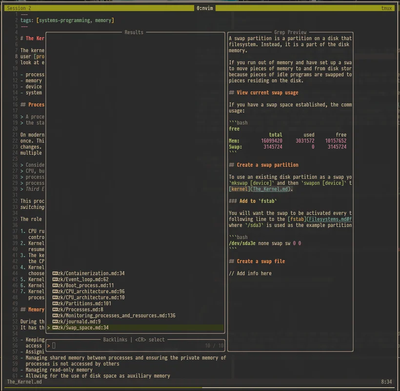 Viewing backlinks in Telescope